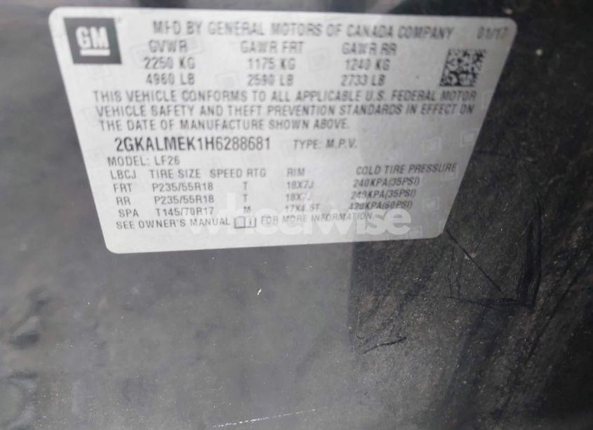 Photo 9 of 2017 Gmc Terrain SLE-1 (VIN 2GKALMEK1H6288681)