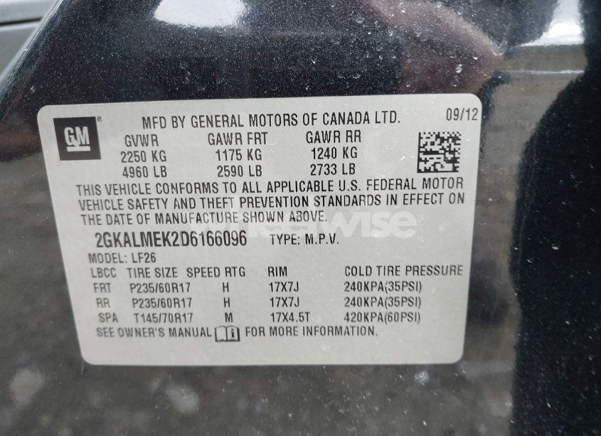 Photo 9 of 2013 Gmc Terrain SLE-1 (VIN 2GKALMEK2D6166096)