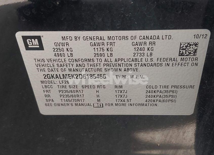 Photo 9 of 2013 Gmc Terrain SLE-1 (VIN 2GKALMEK2D6185456)