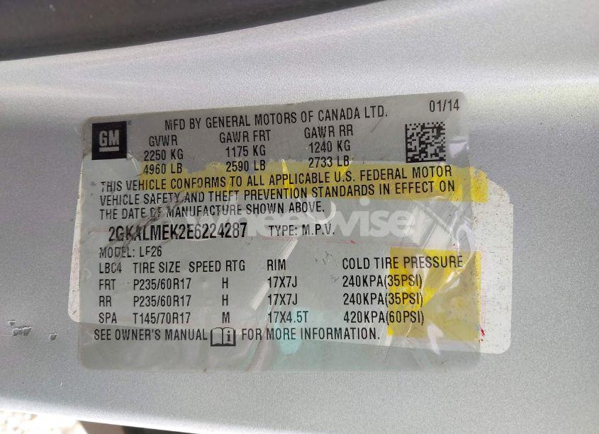 Photo 9 of 2014 Gmc Terrain SLE-1 (VIN 2GKALMEK2E6224287)