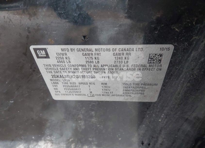 Photo 9 of 2016 Gmc Terrain SLE-1 (VIN 2GKALMEK2G6169200)