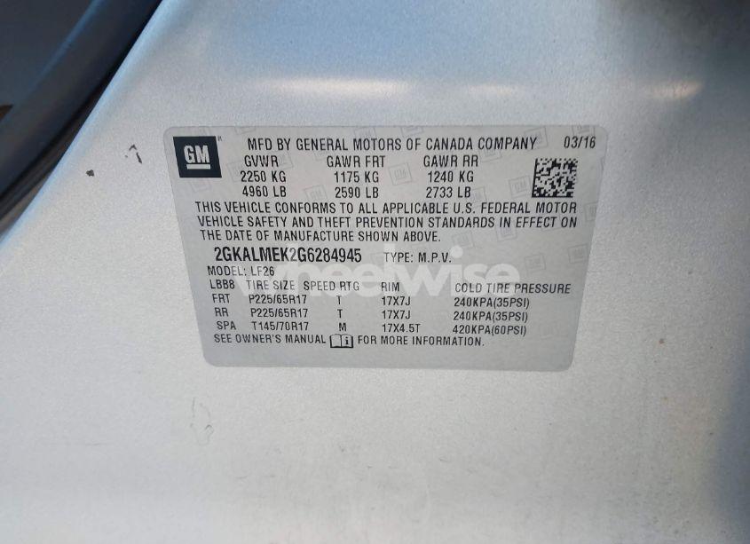 Photo 9 of 2016 Gmc Terrain SLE-1 (VIN 2GKALMEK2G6284945)