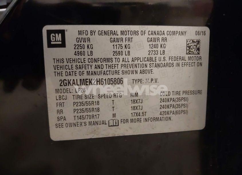 Photo 9 of 2017 Gmc Terrain SLE-1 (VIN 2GKALMEK2H6105806)