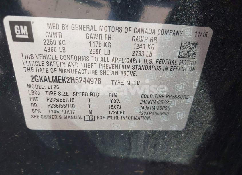 Photo 9 of 2017 Gmc Terrain SLE-1 (VIN 2GKALMEK2H6244978)