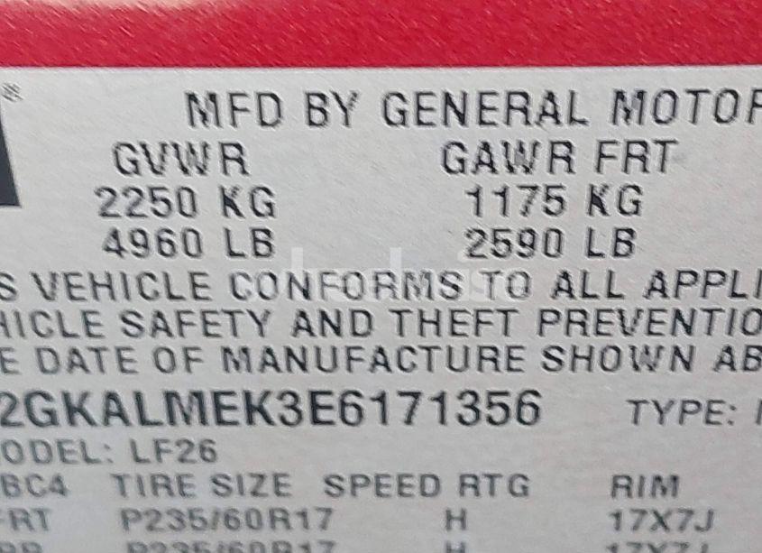 Photo 9 of 2014 Gmc Terrain SLE-1 (VIN 2GKALMEK3E6171356)