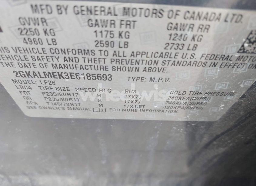 Photo 9 of 2014 Gmc Terrain SLE-1 (VIN 2GKALMEK3E6185693)