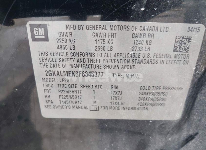 Photo 9 of 2015 Gmc Terrain SLE-1 (VIN 2GKALMEK3F6345377)