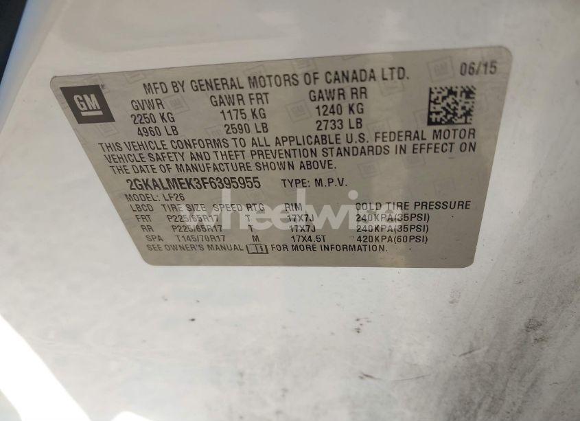 Photo 9 of 2015 Gmc Terrain SLE-1 (VIN 2GKALMEK3F6395955)