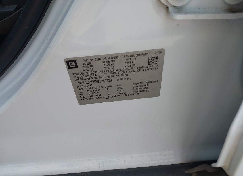 Photo 9 of 2016 Gmc Terrain SLE-1 (VIN 2GKALMEK3G6251338)