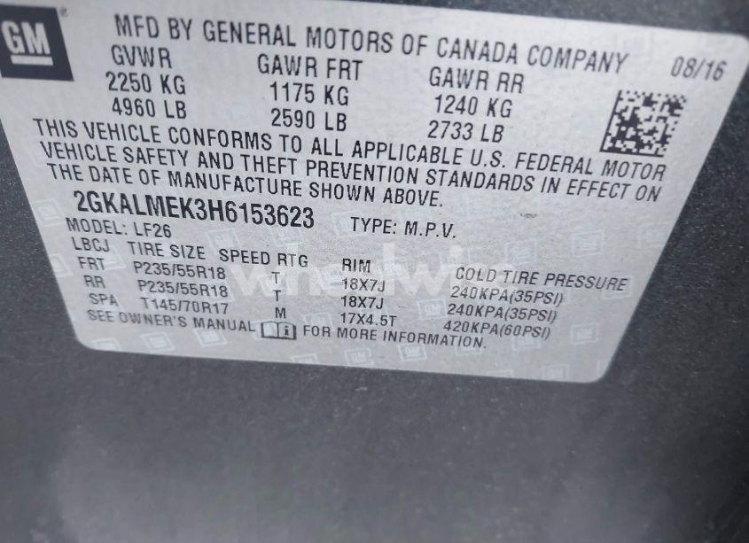 Photo 9 of 2017 Gmc Terrain SLE-1 (VIN 2GKALMEK3H6153623)