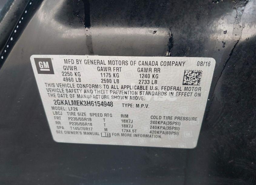 Photo 9 of 2017 Gmc Terrain SLE-1 (VIN 2GKALMEK3H6154948)