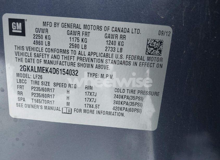 Photo 9 of 2013 Gmc Terrain SLE-1 (VIN 2GKALMEK4D6154032)