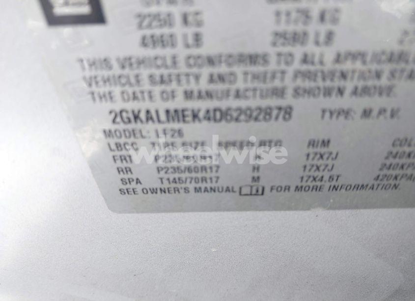 Photo 9 of 2013 Gmc Terrain SLE-1 (VIN 2GKALMEK4D6292878)