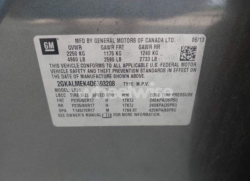 Photo 9 of 2013 Gmc Terrain SLE-1 (VIN 2GKALMEK4D6393208)