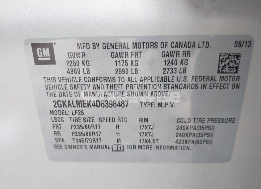 Photo 9 of 2013 Gmc Terrain SLE-1 (VIN 2GKALMEK4D6398487)