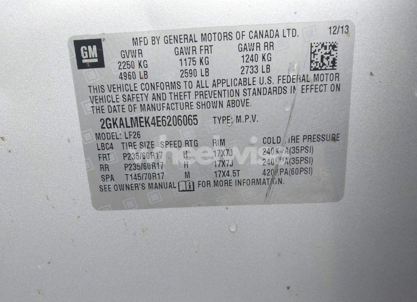 Photo 9 of 2014 Gmc Terrain SLE-1 (VIN 2GKALMEK4E6206065)