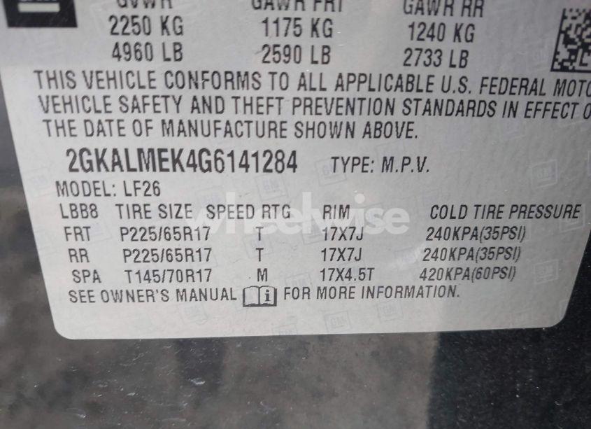 Photo 9 of 2016 Gmc Terrain SLE-1 (VIN 2GKALMEK4G6141284)