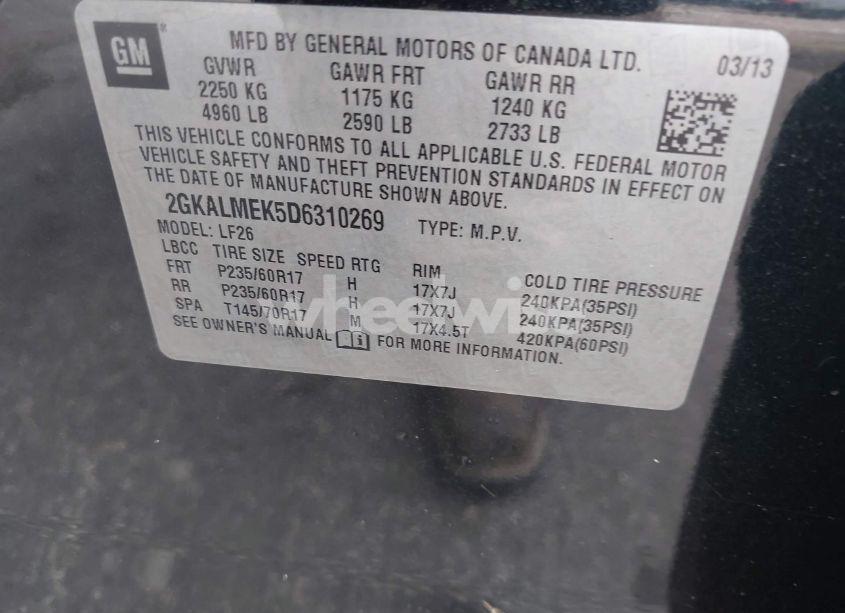 Photo 9 of 2013 Gmc Terrain SLE-1 (VIN 2GKALMEK5D6310269)