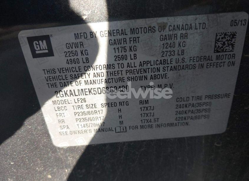 Photo 9 of 2013 Gmc Terrain SLE-1 (VIN 2GKALMEK5D6368480)