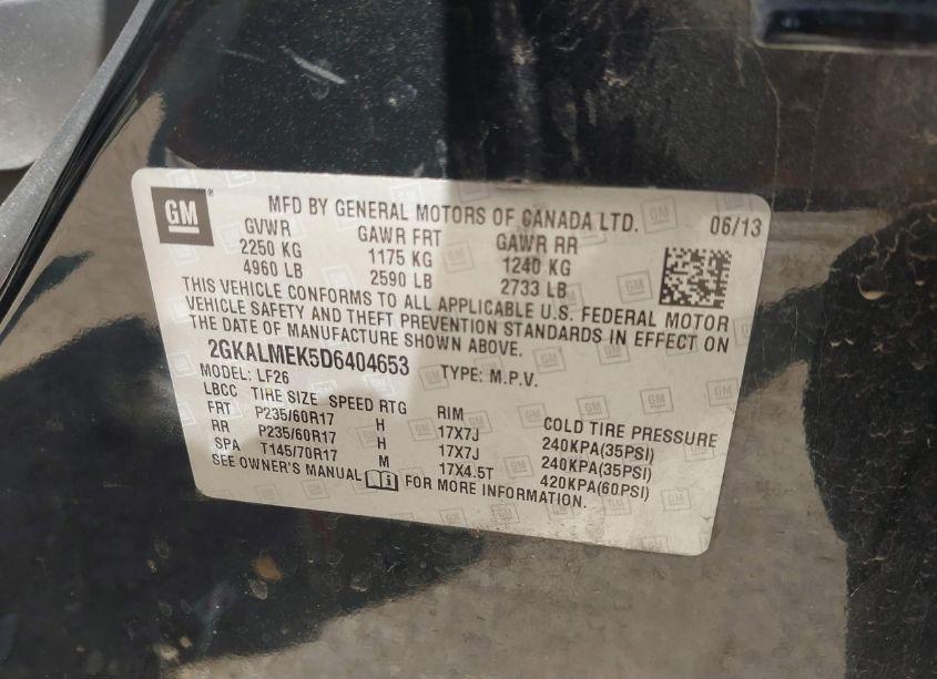 Photo 9 of 2013 Gmc Terrain SLE-1 (VIN 2GKALMEK5D6404653)