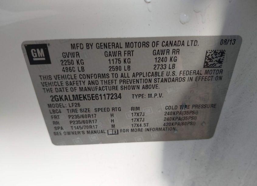 Photo 9 of 2014 Gmc Terrain SLE-1 (VIN 2GKALMEK5E6117234)