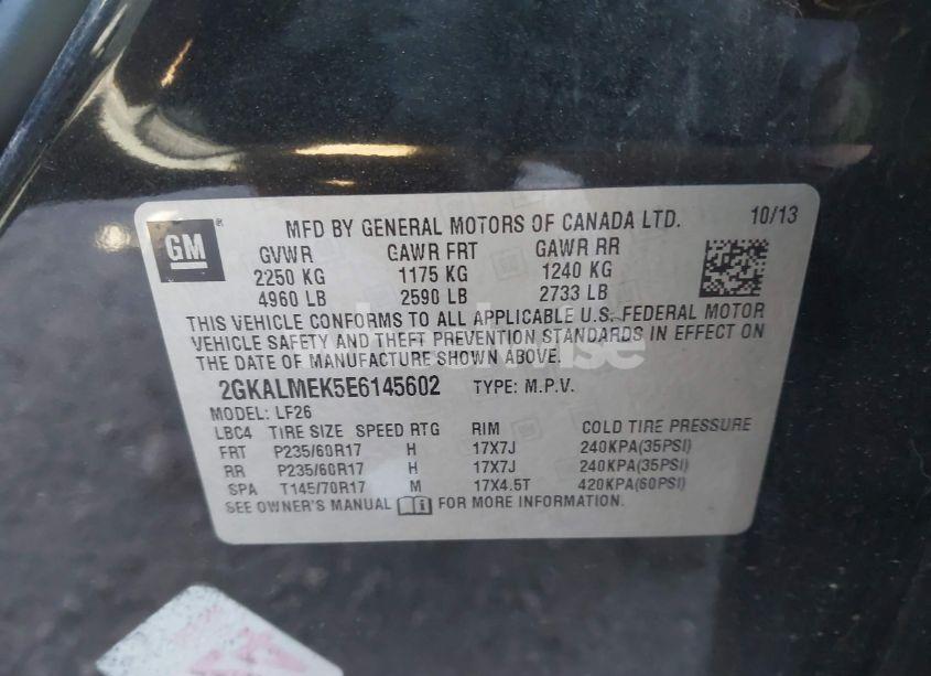 Photo 9 of 2014 Gmc Terrain SLE-1 (VIN 2GKALMEK5E6145602)