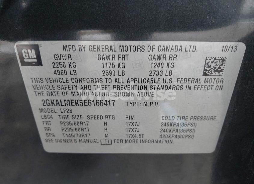 Photo 9 of 2014 Gmc Terrain SLE-1 (VIN 2GKALMEK5E6166417)