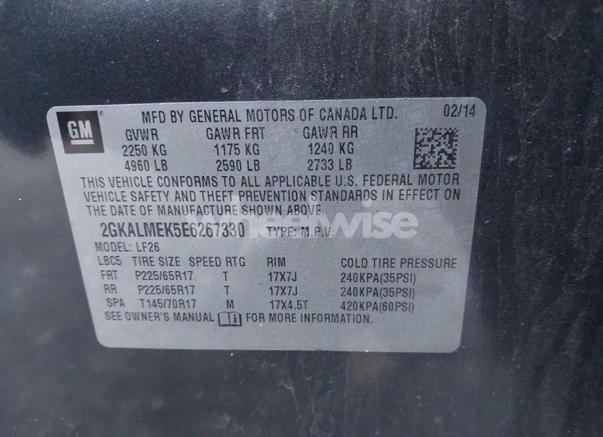 Photo 9 of 2014 Gmc Terrain SLE-1 (VIN 2GKALMEK5E6267330)