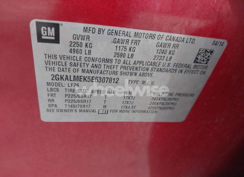 Photo 9 of 2014 Gmc Terrain SLE-1 (VIN 2GKALMEK5E6307812)