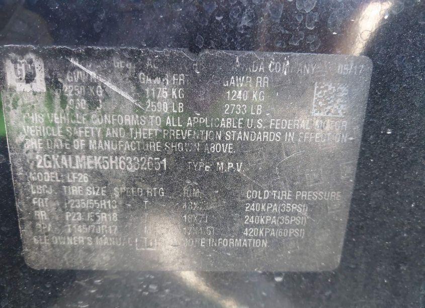 Photo 9 of 2017 Gmc Terrain SLE-1 (VIN 2GKALMEK5H6332651)