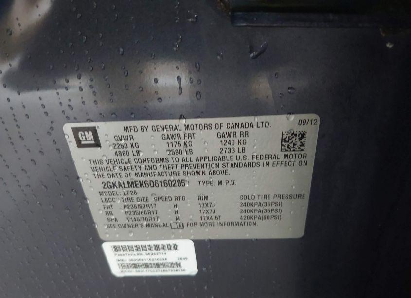 Photo 9 of 2013 Gmc Terrain SLE-1 (VIN 2GKALMEK6D6160205)