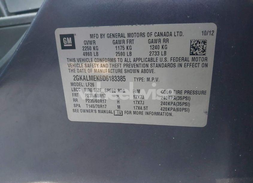 Photo 9 of 2013 Gmc Terrain SLE-1 (VIN 2GKALMEK6D6183385)