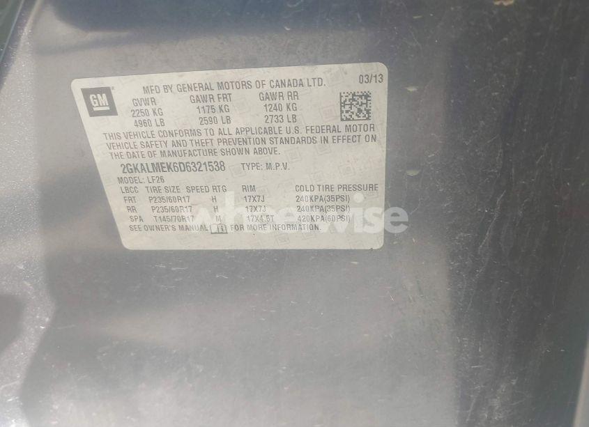 Photo 9 of 2013 Gmc Terrain SLE-1 (VIN 2GKALMEK6D6321538)