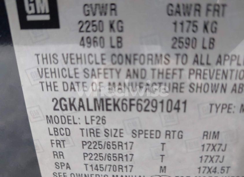 Photo 9 of 2015 Gmc Terrain SLE-1 (VIN 2GKALMEK6F6291041)