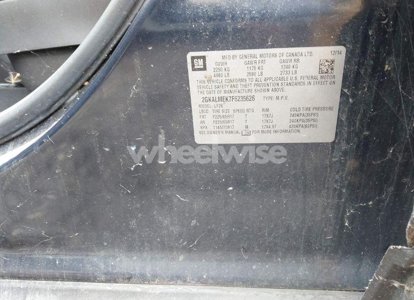 Photo 9 of 2015 Gmc Terrain SLE-1 (VIN 2GKALMEK7F6235626)