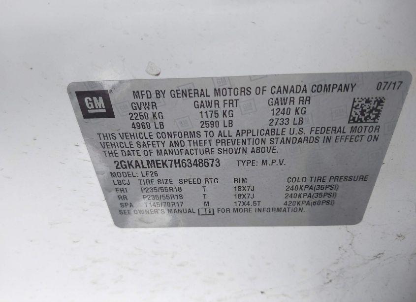 Photo 9 of 2017 Gmc Terrain SLE-1 (VIN 2GKALMEK7H6348673)