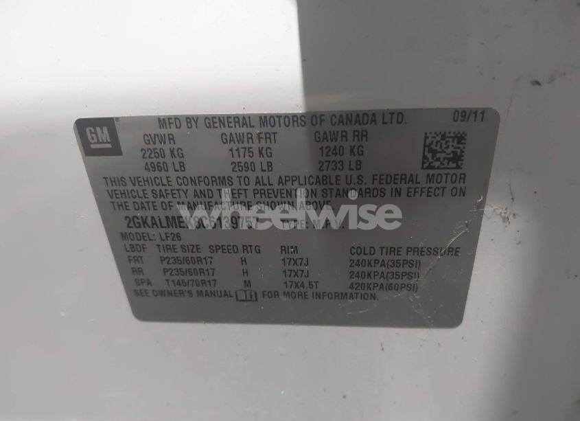 Photo 9 of 2012 Gmc Terrain SLE-1 (VIN 2GKALMEK8C6139757)