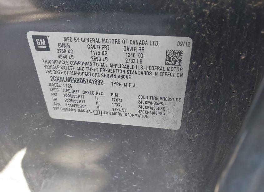 Photo 9 of 2013 Gmc Terrain SLE-1 (VIN 2GKALMEK8D6141882)