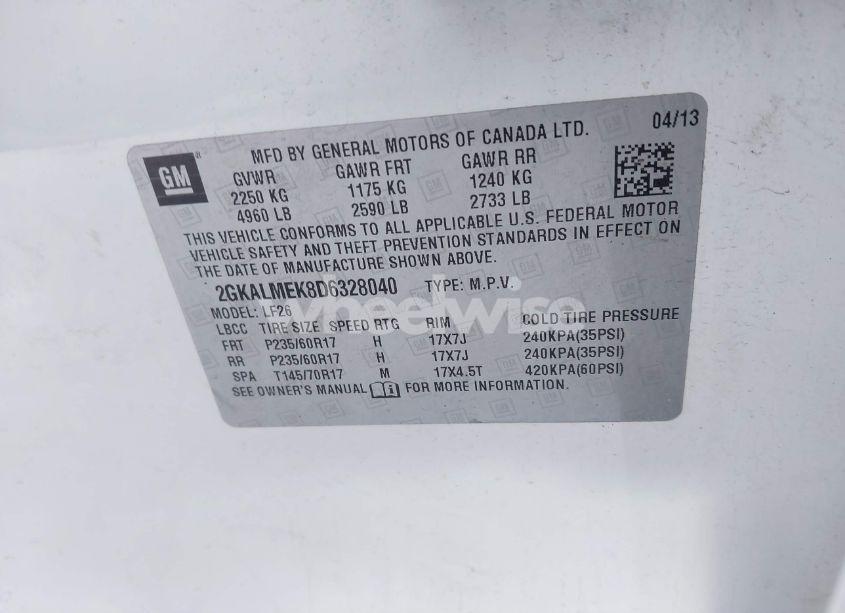 Photo 9 of 2013 Gmc Terrain SLE-1 (VIN 2GKALMEK8D6328040)