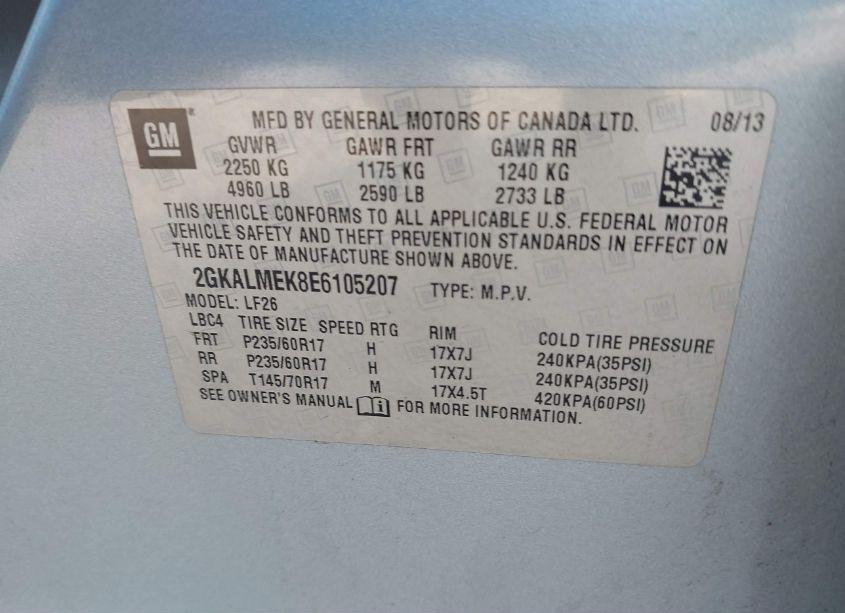 Photo 9 of 2014 Gmc Terrain SLE-1 (VIN 2GKALMEK8E6105207)