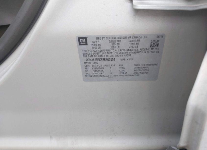 Photo 9 of 2014 Gmc Terrain SLE-1 (VIN 2GKALMEK8E6367051)