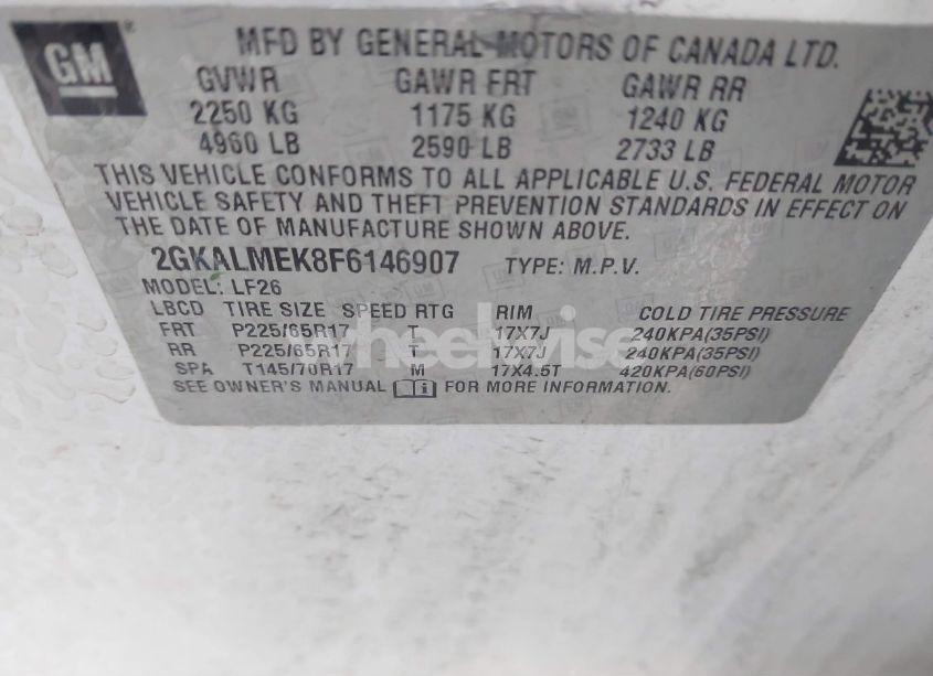 Photo 9 of 2015 Gmc Terrain SLE-1 (VIN 2GKALMEK8F6146907)