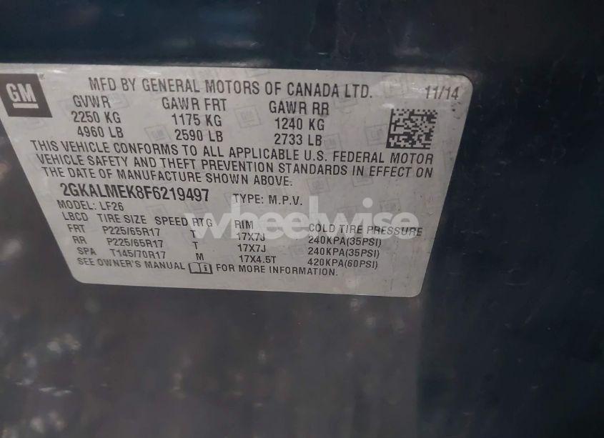 Photo 9 of 2015 Gmc Terrain SLE-1 (VIN 2GKALMEK8F6219497)