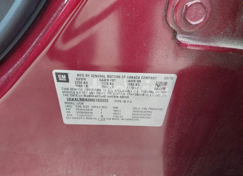 Photo 9 of 2017 Gmc Terrain SLE-1 (VIN 2GKALMEK8H6180333)