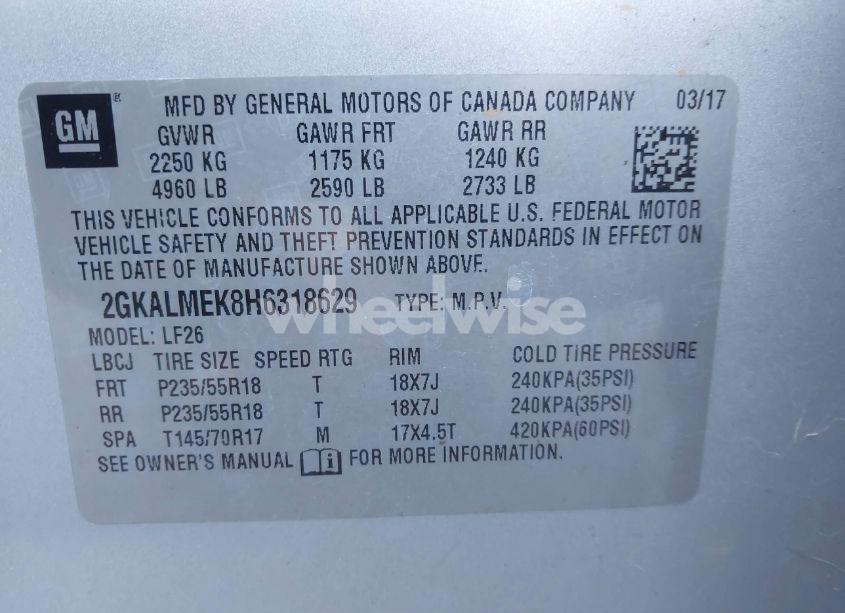 Photo 9 of 2017 Gmc Terrain SLE-1 (VIN 2GKALMEK8H6318629)