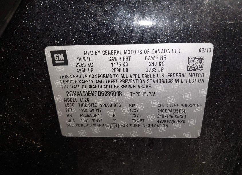 Photo 9 of 2013 Gmc Terrain (VIN 2GKALMEK9D6286008)