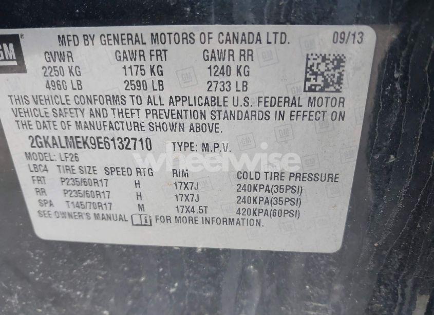 Photo 9 of 2014 Gmc Terrain SLE-1 (VIN 2GKALMEK9E6132710)