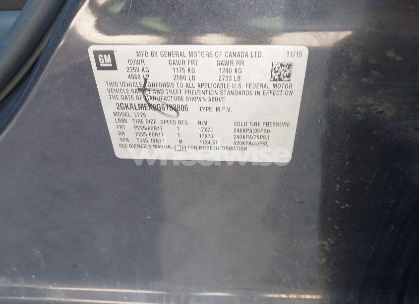 Photo 9 of 2016 Gmc Terrain SLE-1 (VIN 2GKALMEK9G6183806)