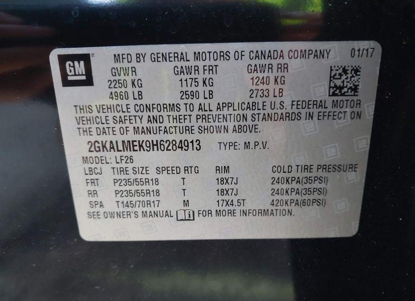 Photo 9 of 2017 Gmc Terrain SLE-1 (VIN 2GKALMEK9H6284913)