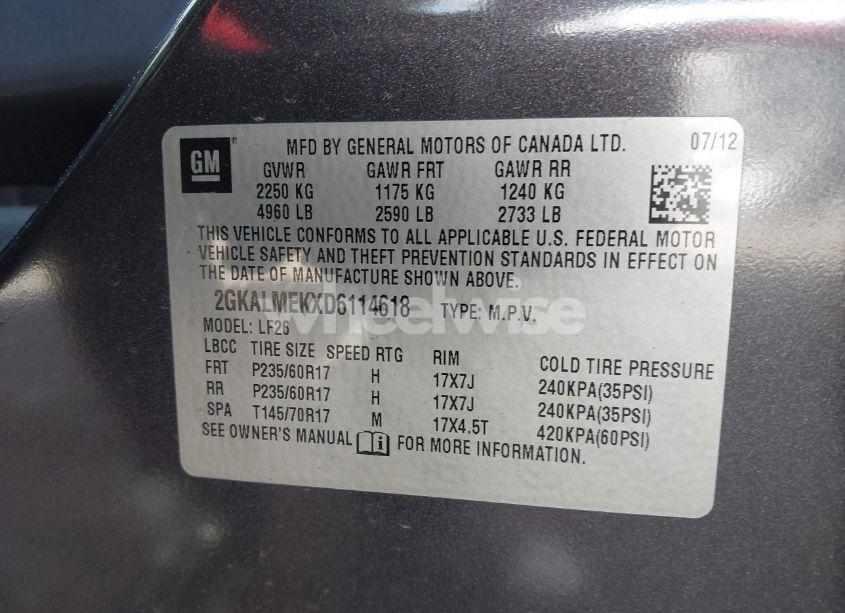 Photo 9 of 2013 Gmc Terrain SLE-1 (VIN 2GKALMEKXD6114618)